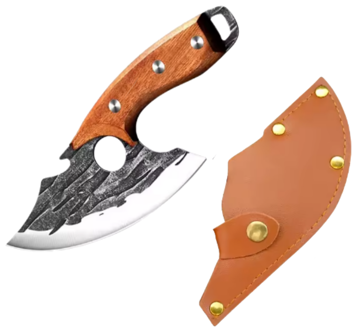 Cuchillo pequeño con funda de cuero