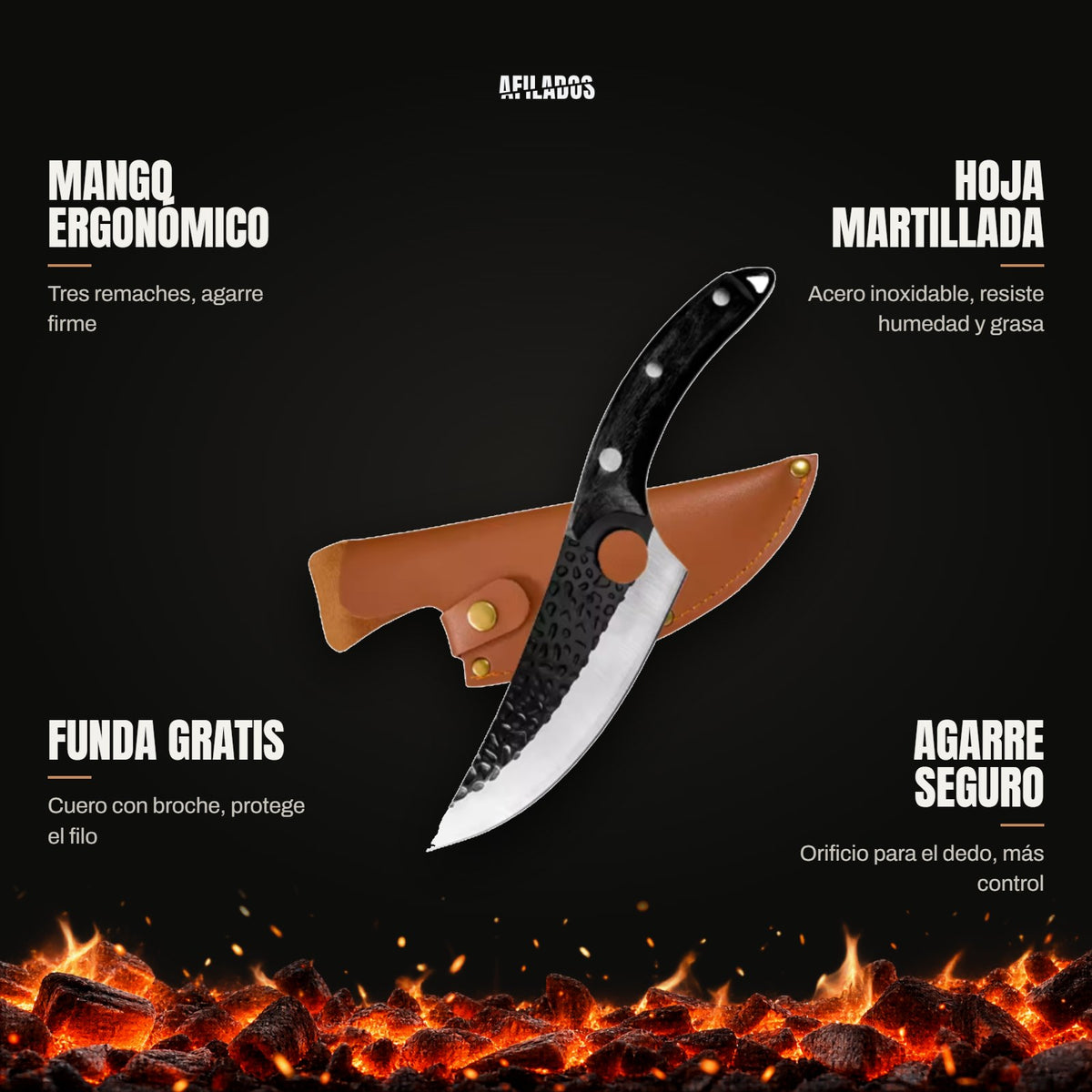 Beneficios del cuchillo grande Afilados